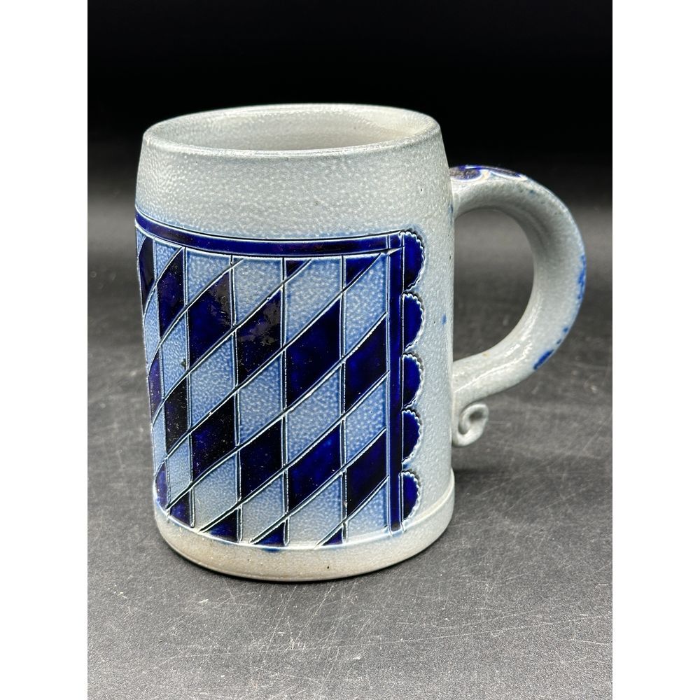 West Germany Reinhold Merkelbach Ceramic Beer‎ Stein Cobalt Mug Salt Geometric